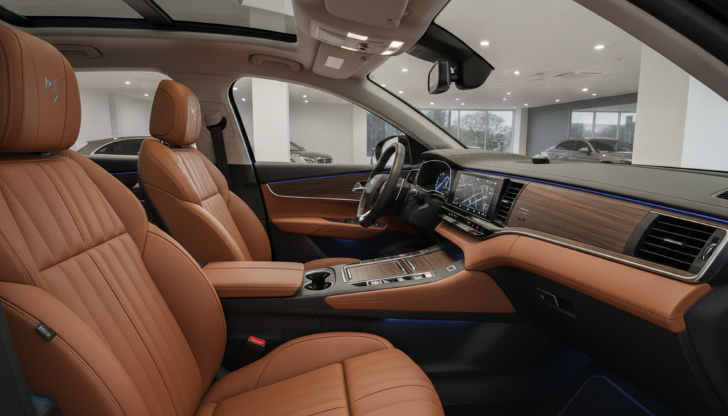découvrez l'intérieur du ds 7, alliant confort exceptionnel et finitions de luxe raffinées pour une expérience de conduite élégante et sophistiquée.